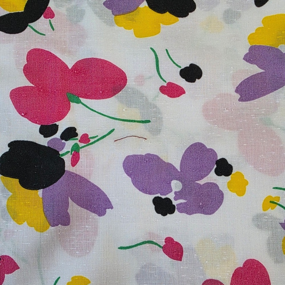 Loose Weave Fabric Multi-Color Floral Abstract 42in x 1yd